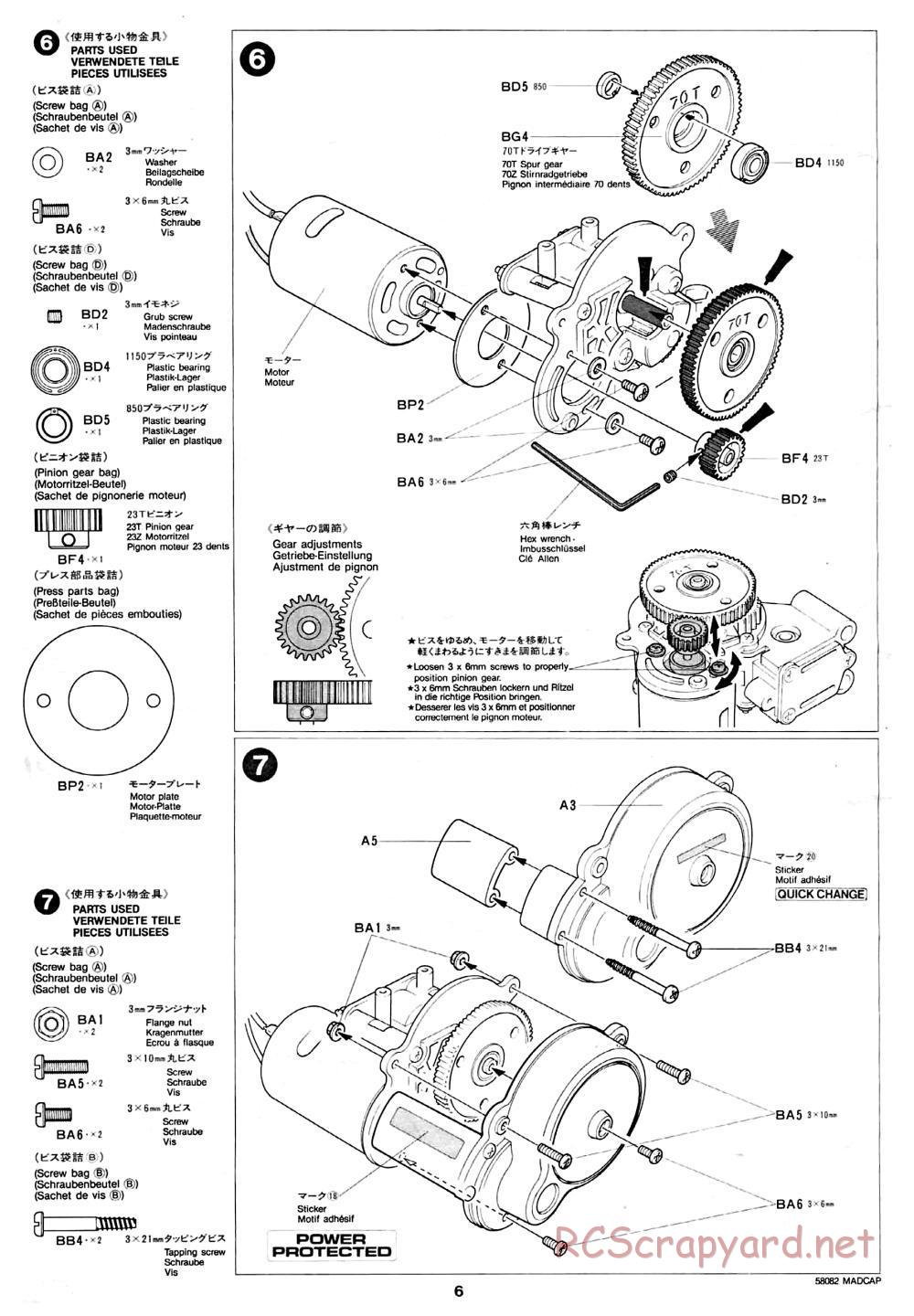 Tamiya - Madcap - 58082 - Manual - Page 6