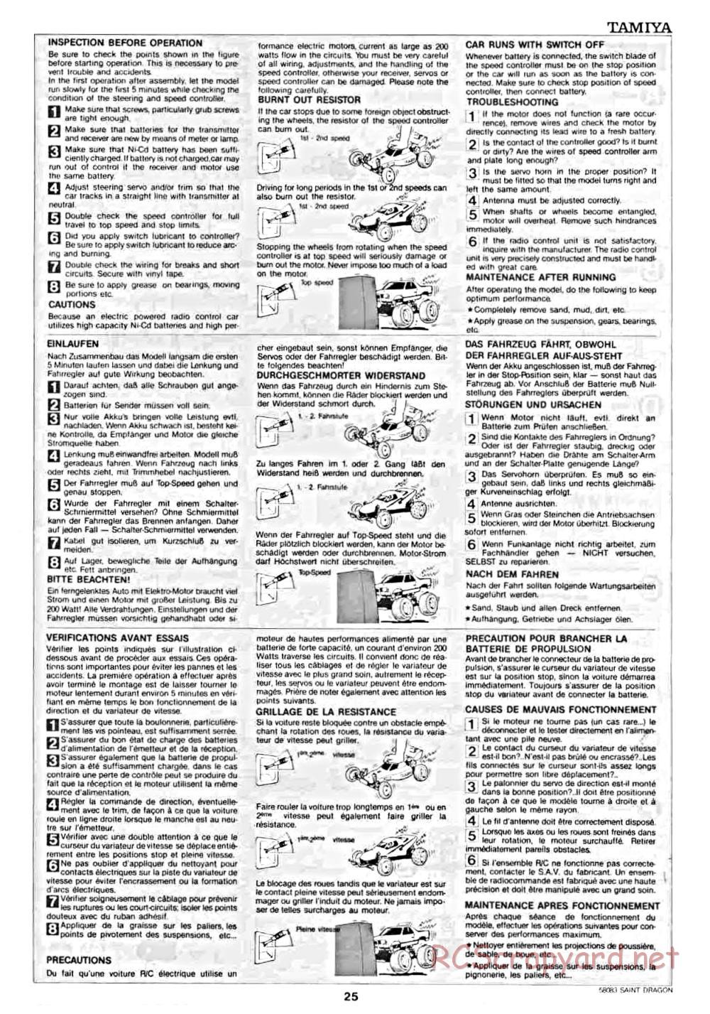 Tamiya - Saint Dragon - 58083 - Manual - Page 25