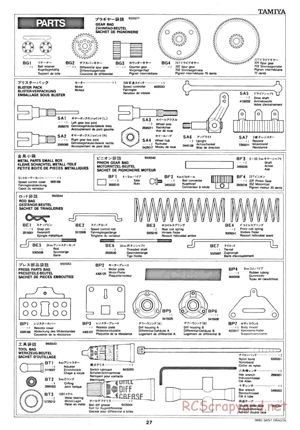 Tamiya - Saint Dragon - 58083 - Manual - Page 27