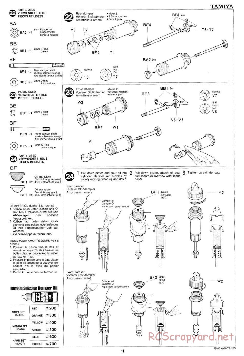 Tamiya - Avante 2001 - 58085 - Manual - Page 11