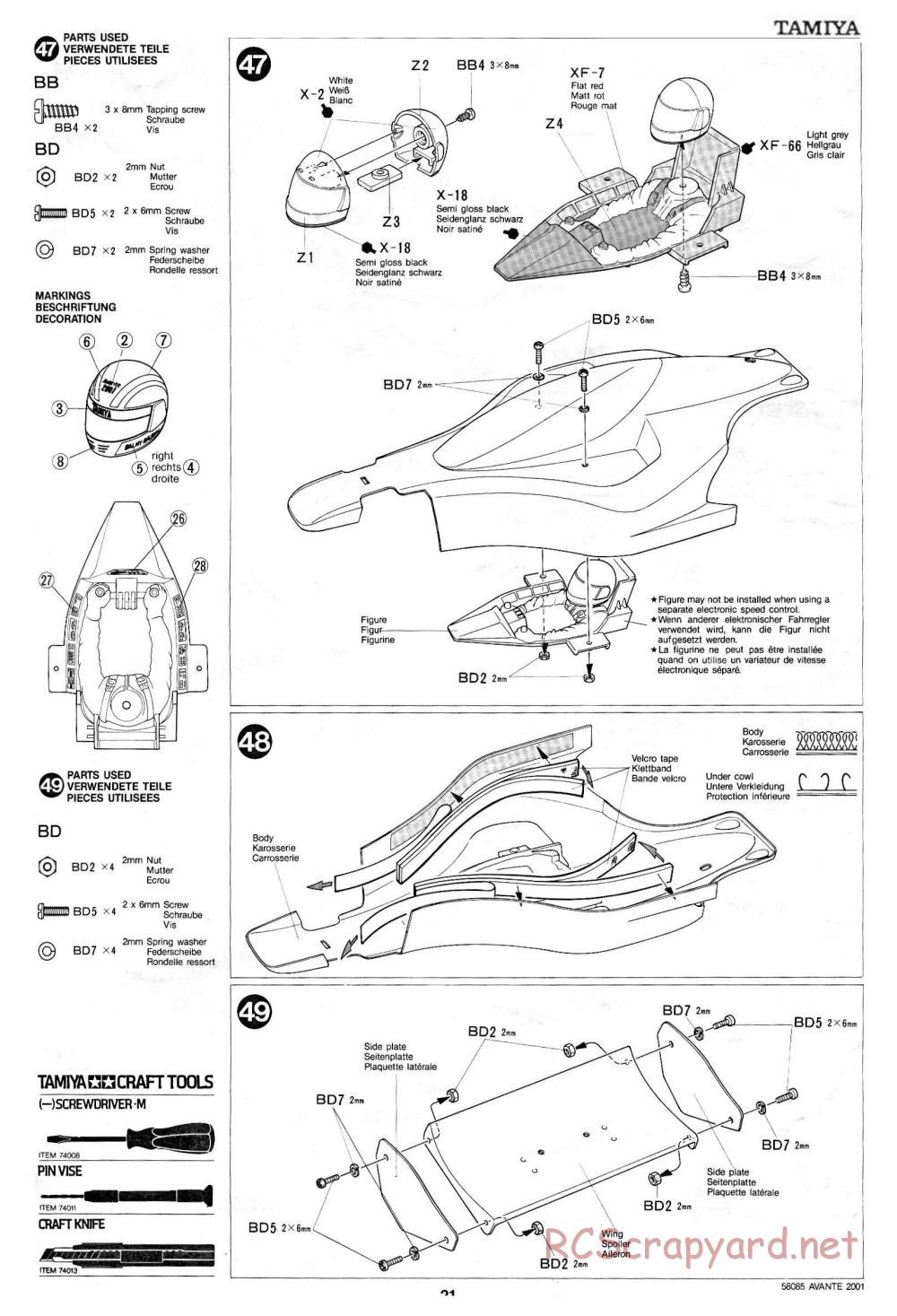 Tamiya - Avante 2001 - 58085 - Manual - Page 21