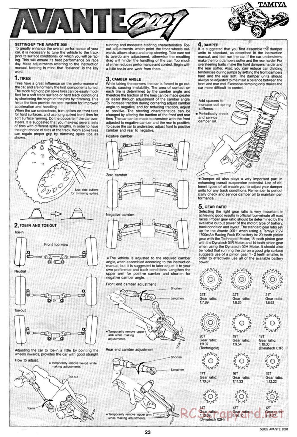 Tamiya - Avante 2001 - 58085 - Manual - Page 23