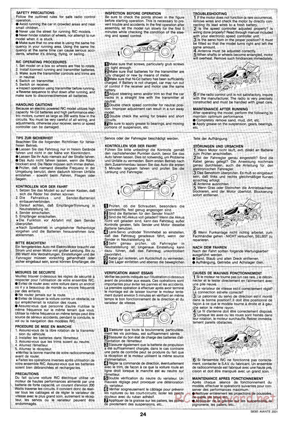 Tamiya - Avante 2001 - 58085 - Manual - Page 24
