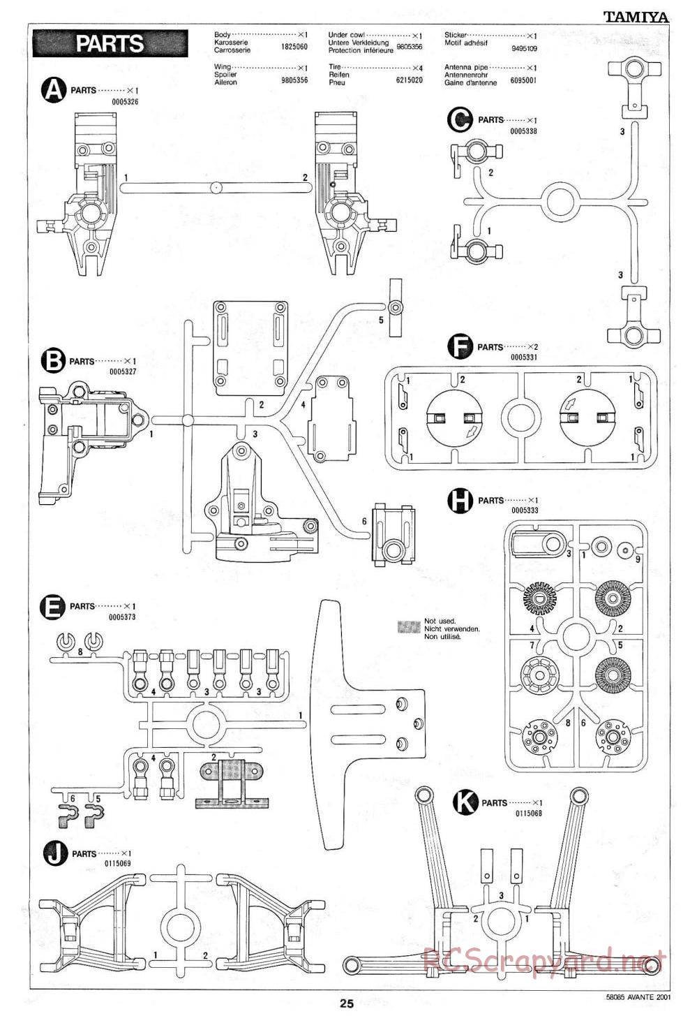 Tamiya - Avante 2001 - 58085 - Manual - Page 25