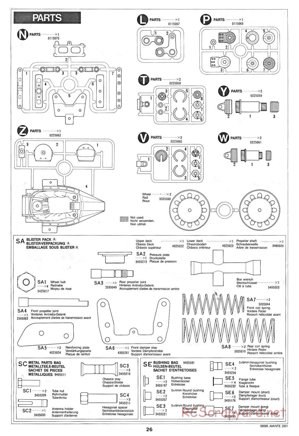 Tamiya - Avante 2001 - 58085 - Manual - Page 26