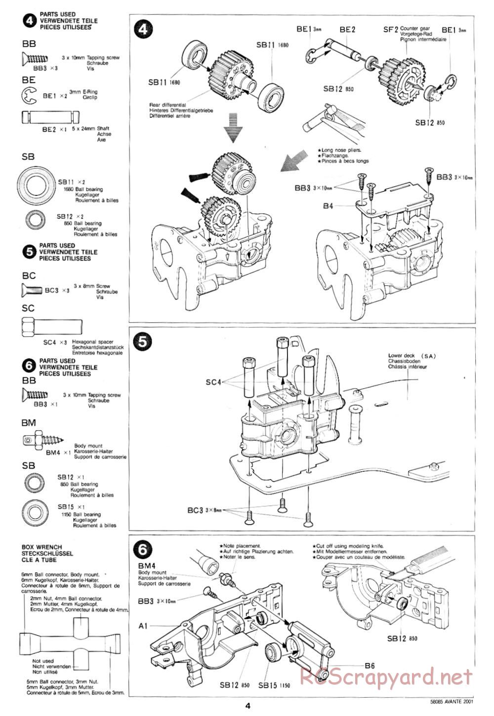 Tamiya - Avante 2001 - 58085 - Manual - Page 4