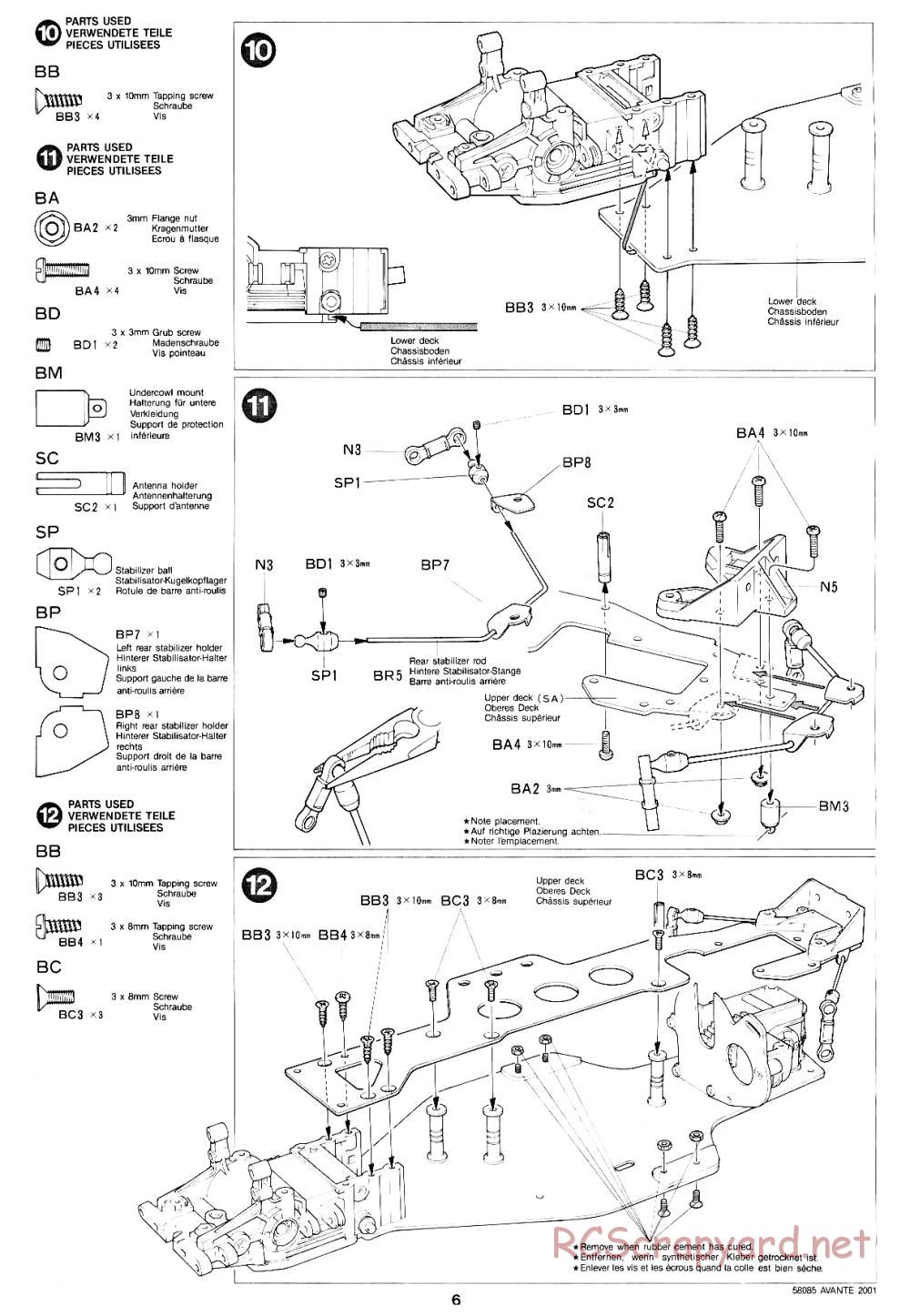 Tamiya - Avante 2001 - 58085 - Manual - Page 6