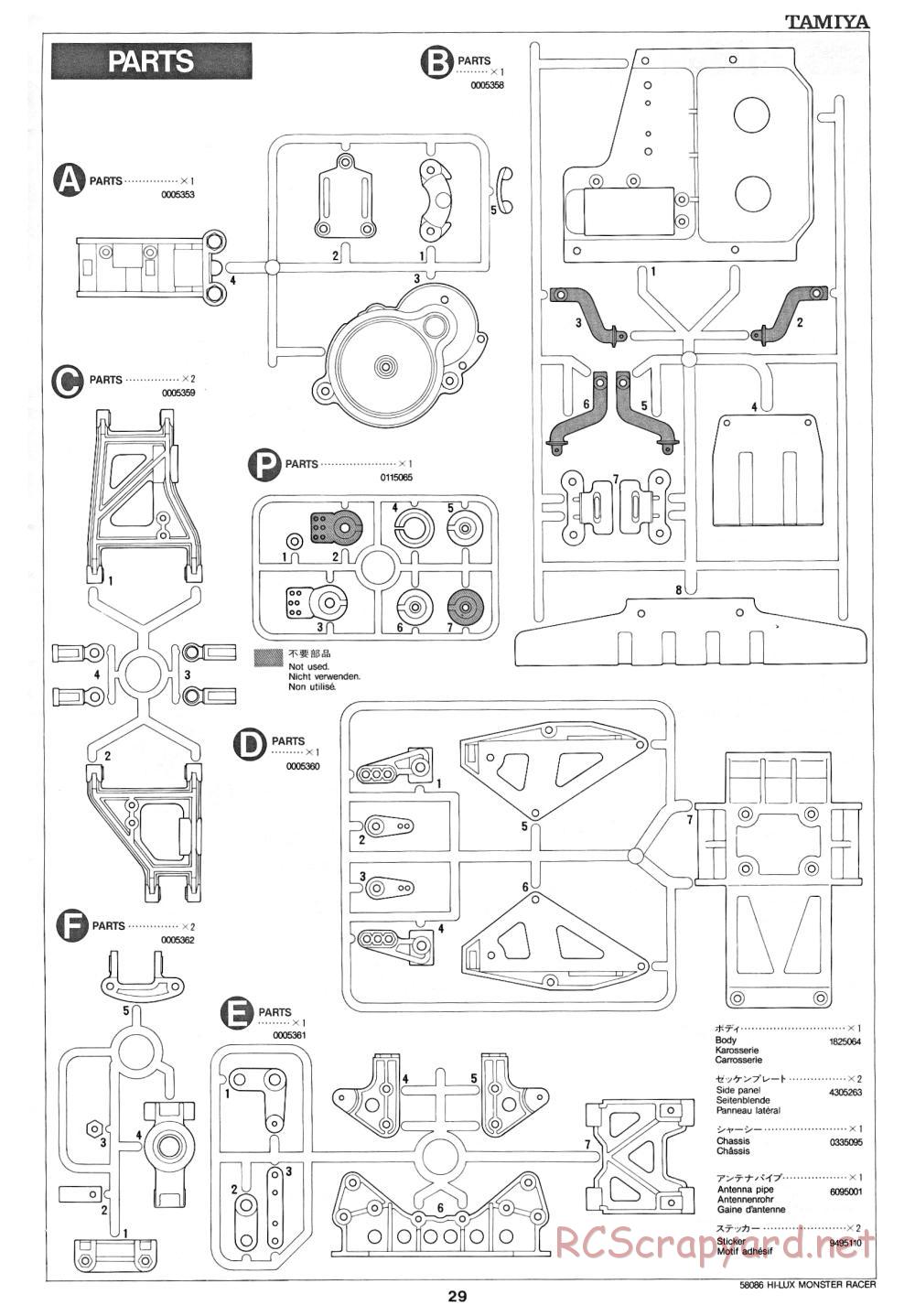 Tamiya - Toyota Hilux Monster Racer - 58086 - Manual - Page 29