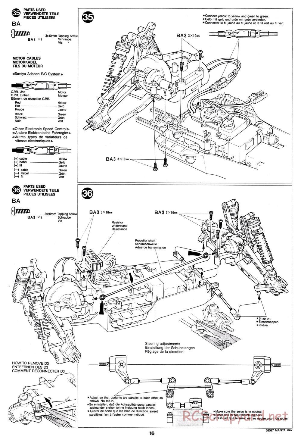 Tamiya - Manta Ray - 58087 - Manual - Page 16