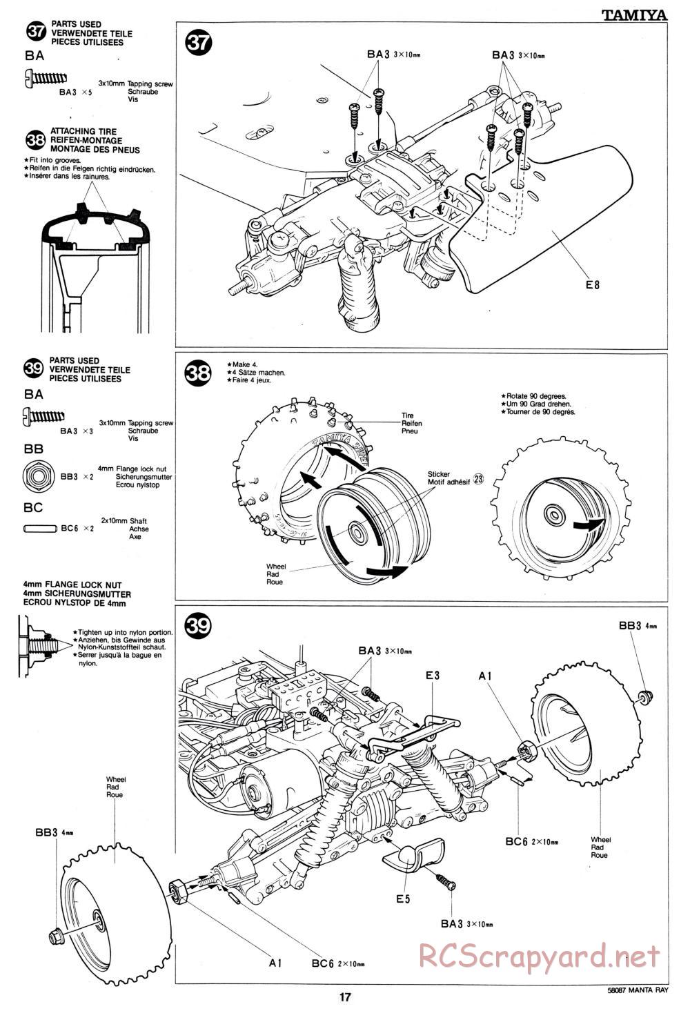 Tamiya - Manta Ray - 58087 - Manual - Page 17