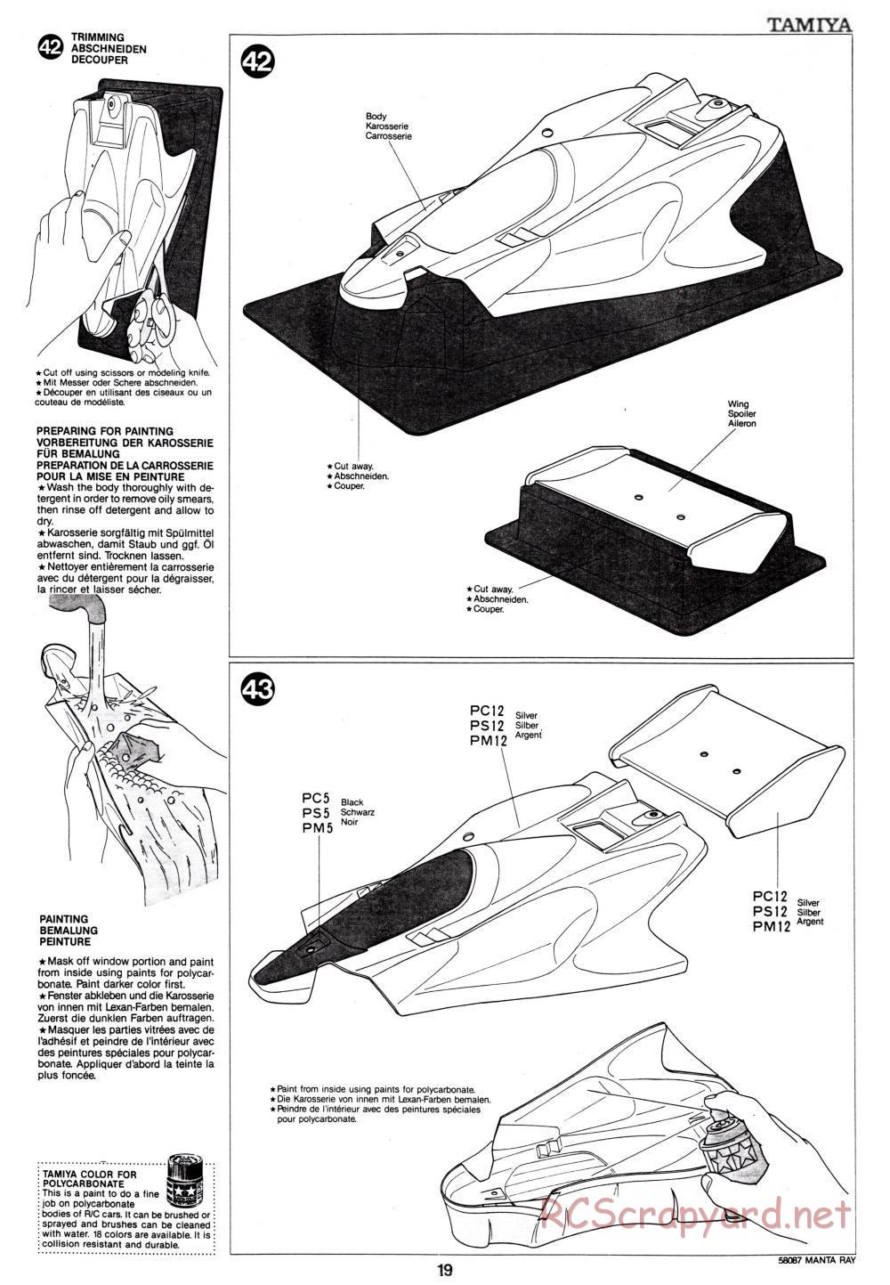 Tamiya - Manta Ray - 58087 - Manual - Page 19