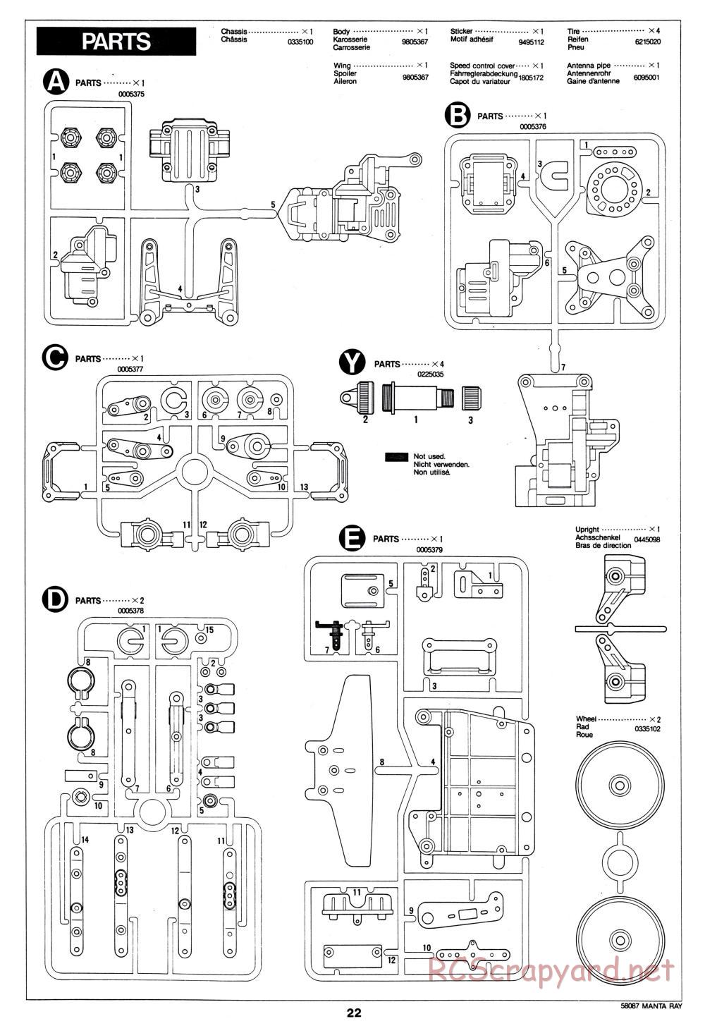 Tamiya - Manta Ray - 58087 - Manual - Page 22