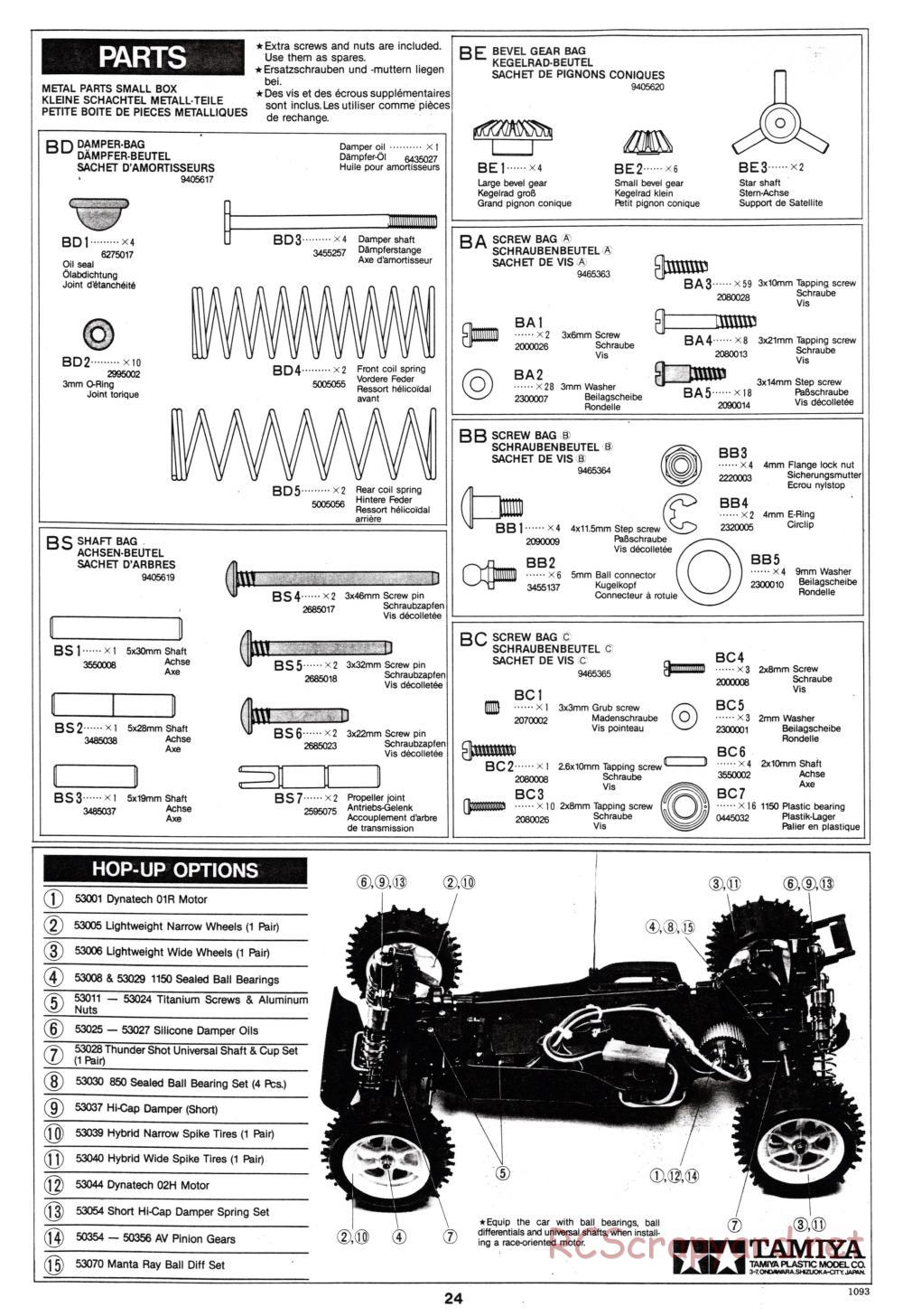 Tamiya - Manta Ray - 58087 - Manual - Page 24