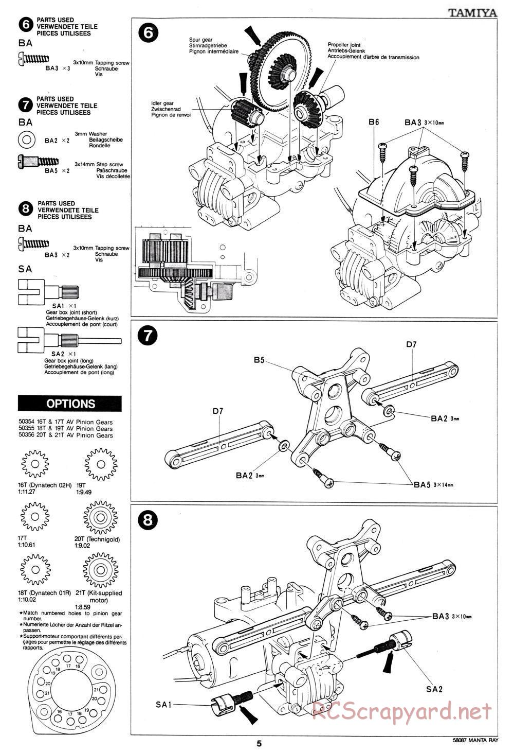 Tamiya - Manta Ray - 58087 - Manual - Page 5