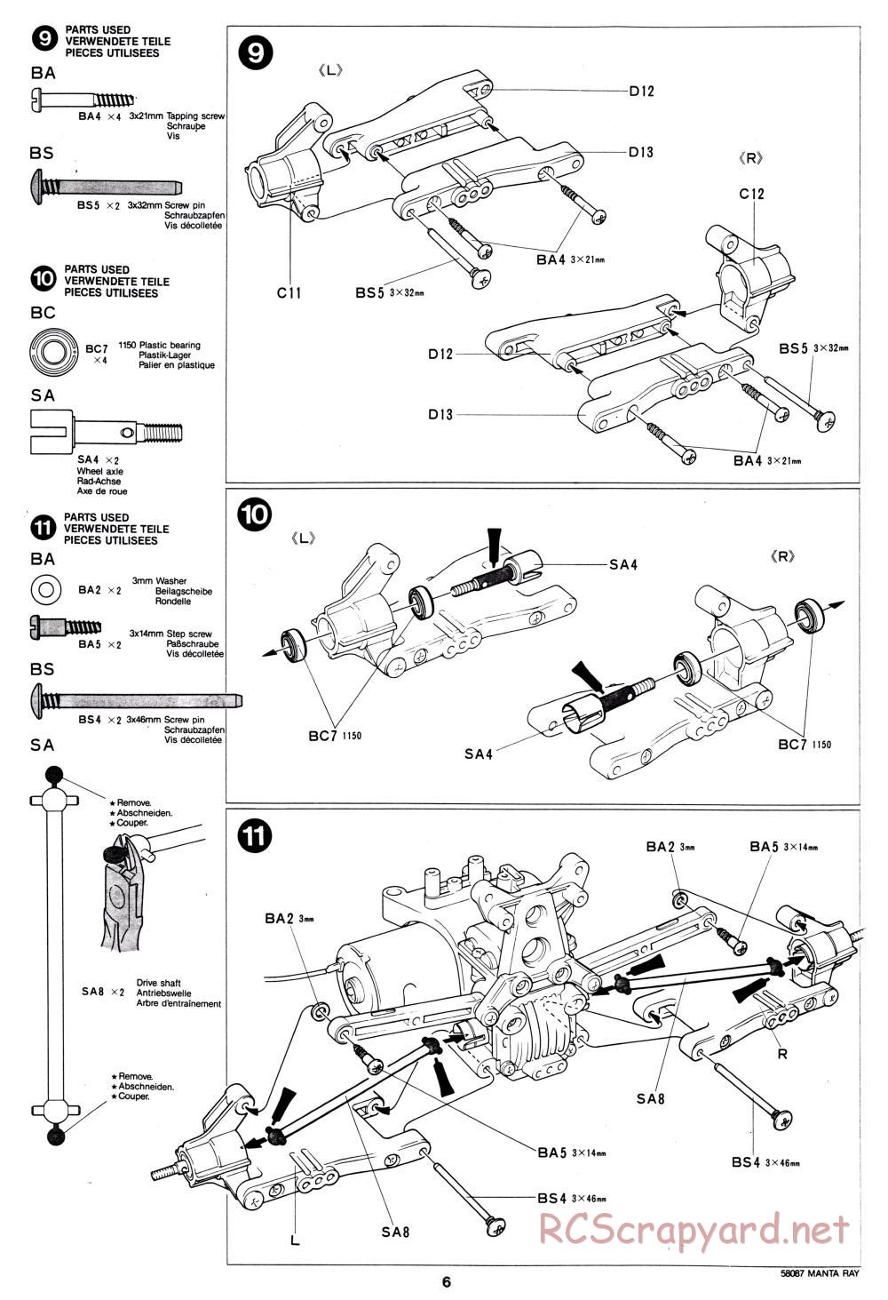 Tamiya - Manta Ray - 58087 - Manual - Page 6