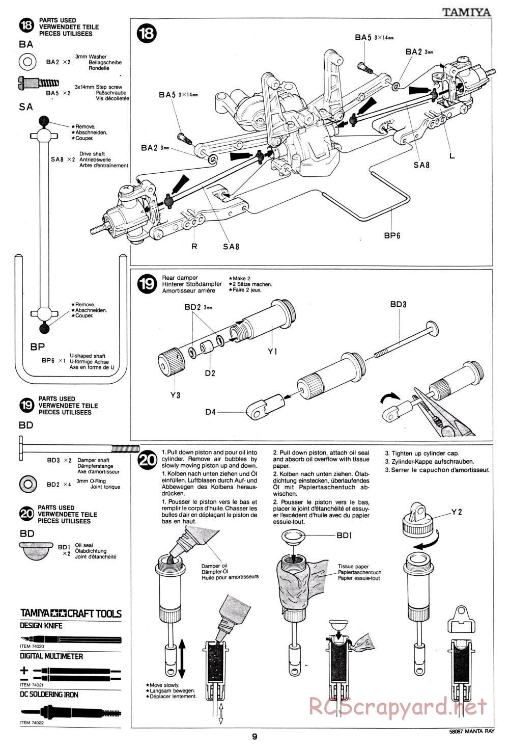 Tamiya - Manta Ray - 58087 - Manual - Page 9