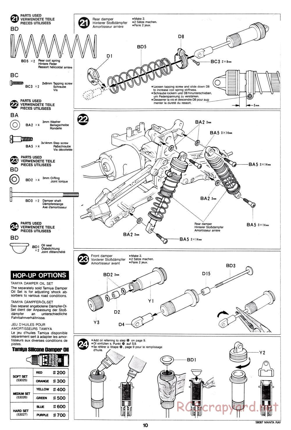 Tamiya - Manta Ray - 58087 - Manual - Page 10