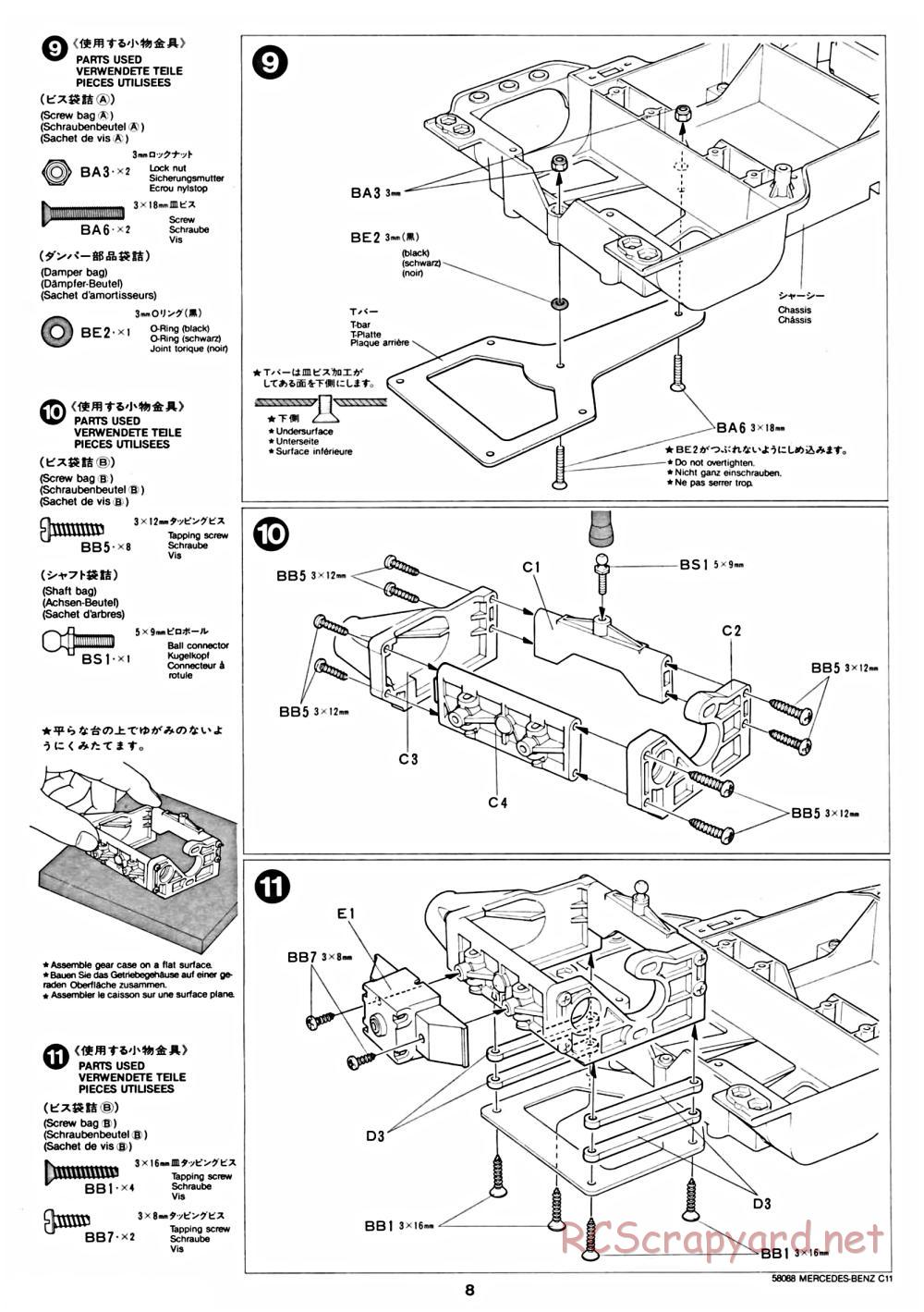 Tamiya - Mercedes Benz C11 - 58088 - Manual - Page 8