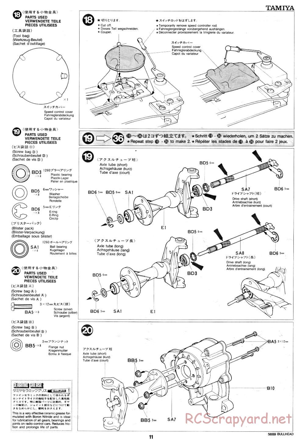 Tamiya - Bullhead - 58089 - Manual - Page 11