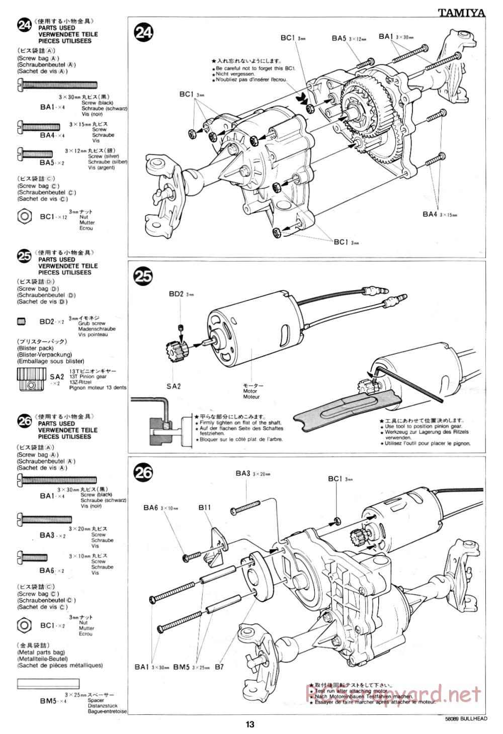 Tamiya - Bullhead - 58089 - Manual - Page 13