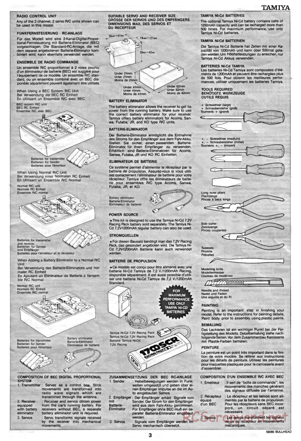 Tamiya - Bullhead - 58089 - Manual - Page 3