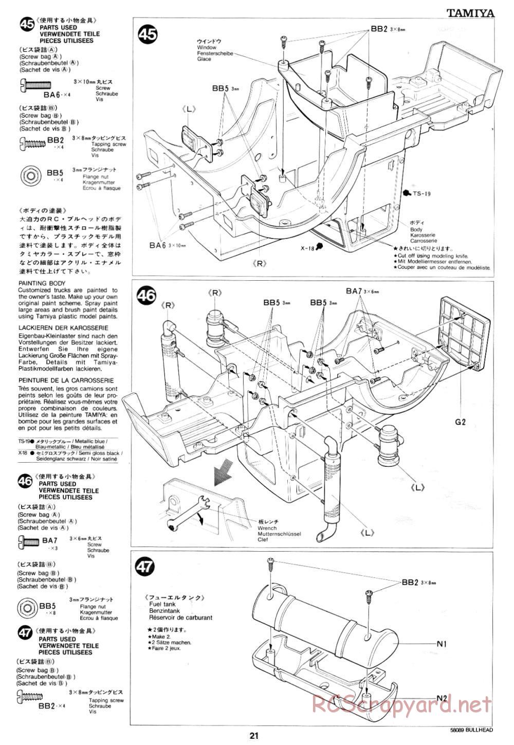 Tamiya - Bullhead - 58089 - Manual - Page 21