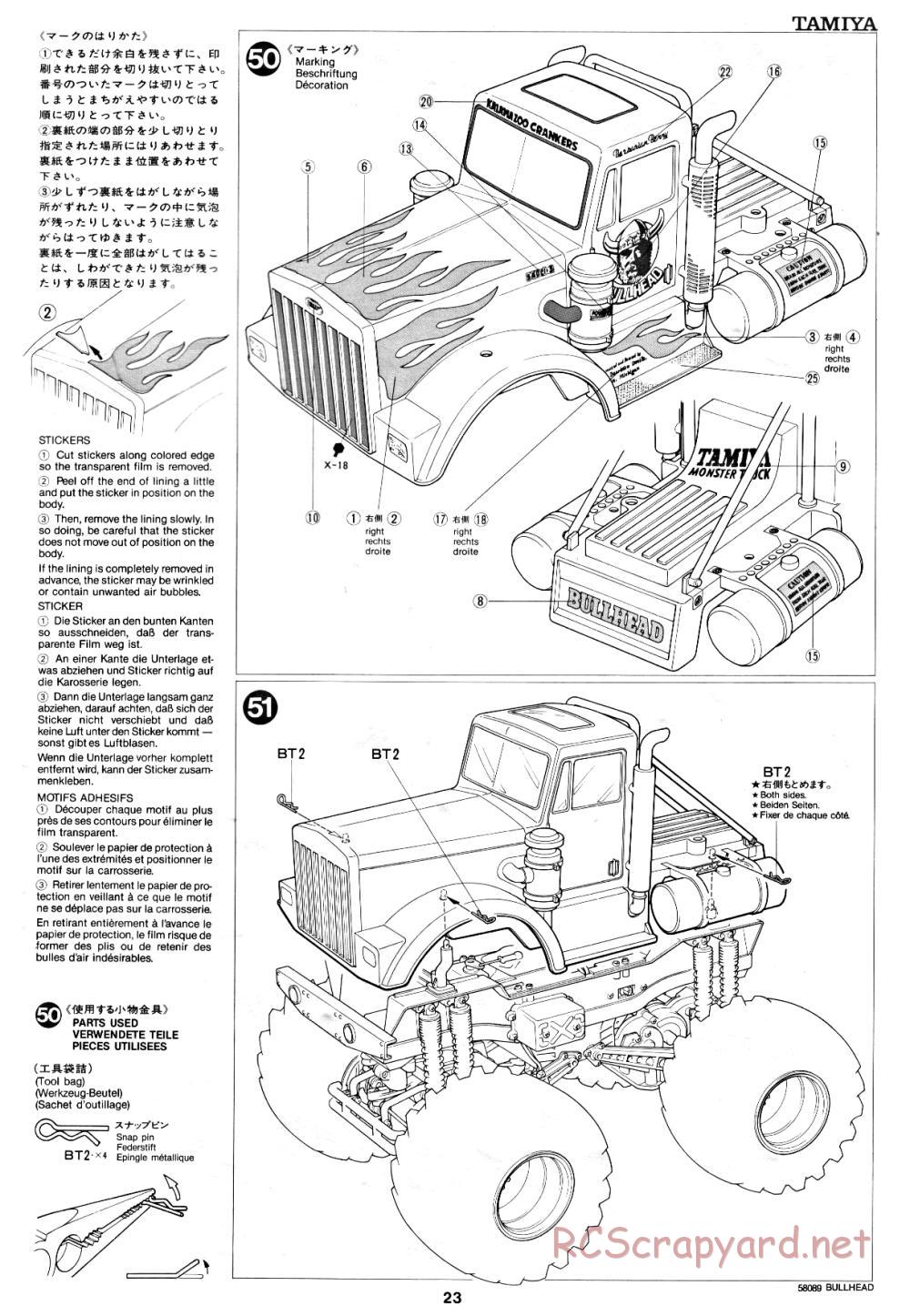 Tamiya - Bullhead - 58089 - Manual - Page 23