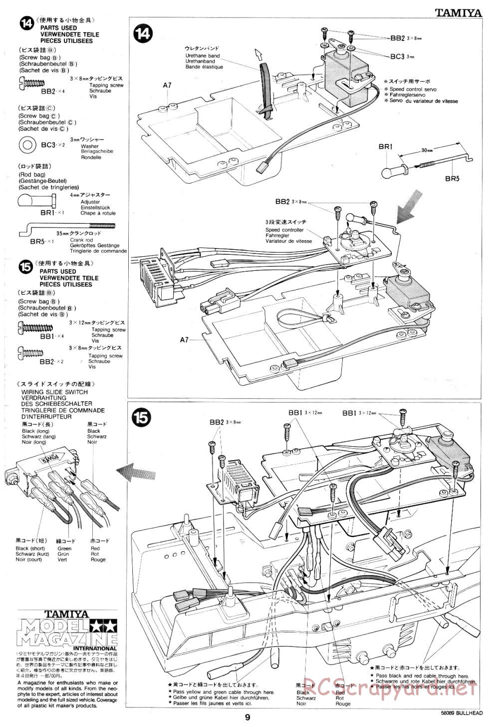 Tamiya - Bullhead - 58089 - Manual - Page 9