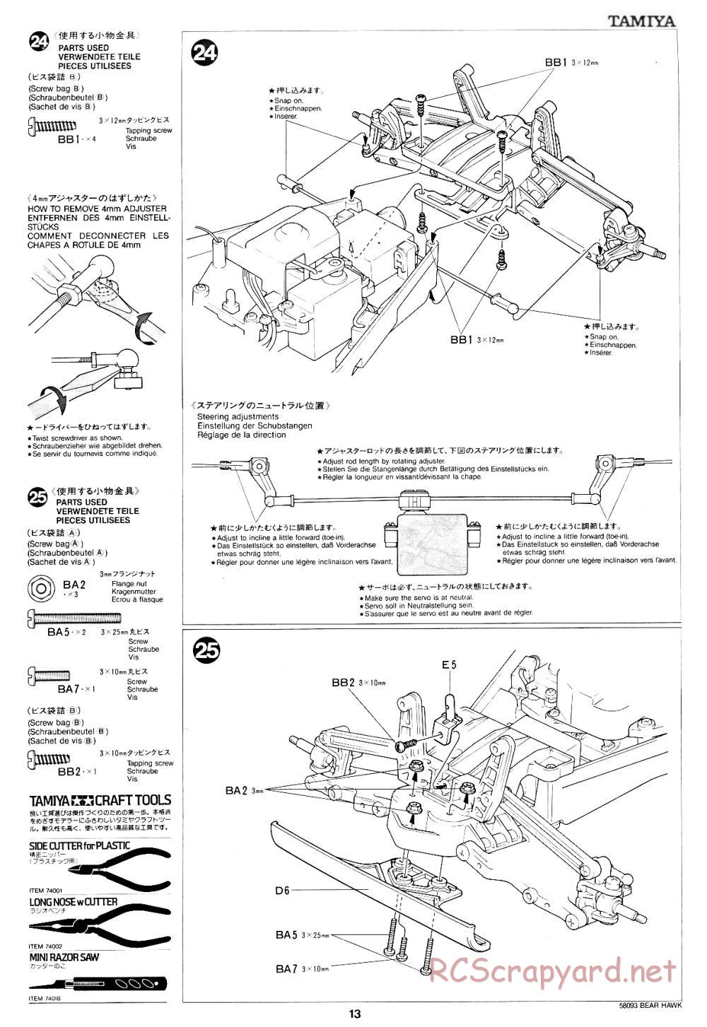 Tamiya - Bear Hawk - 58093 - Manual - Page 13