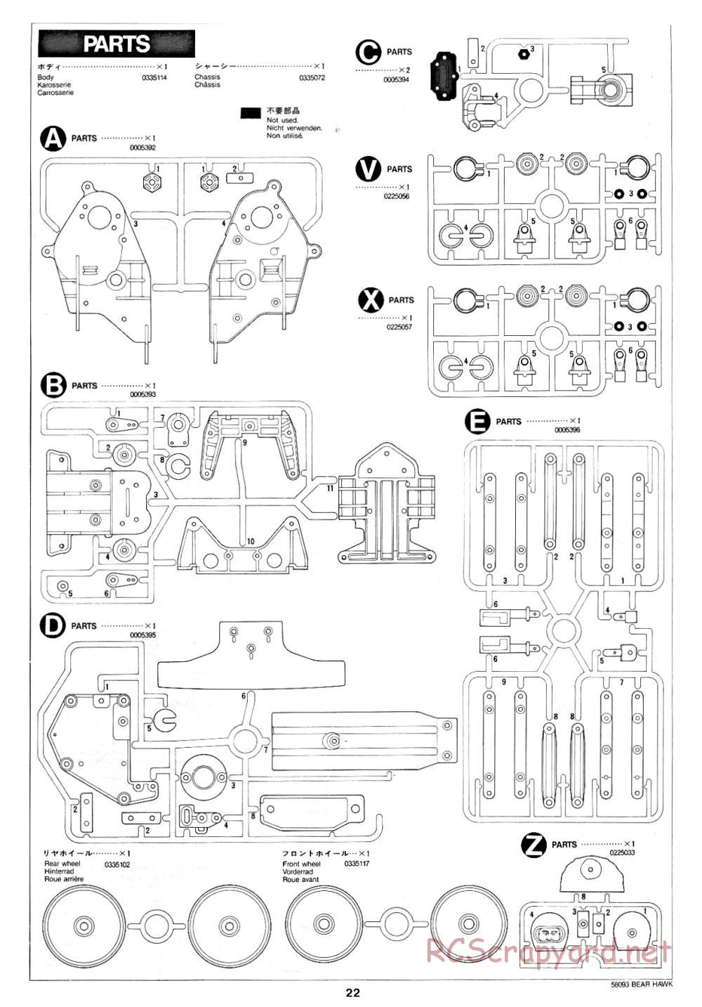 Tamiya - Bear Hawk - 58093 - Manual - Page 22