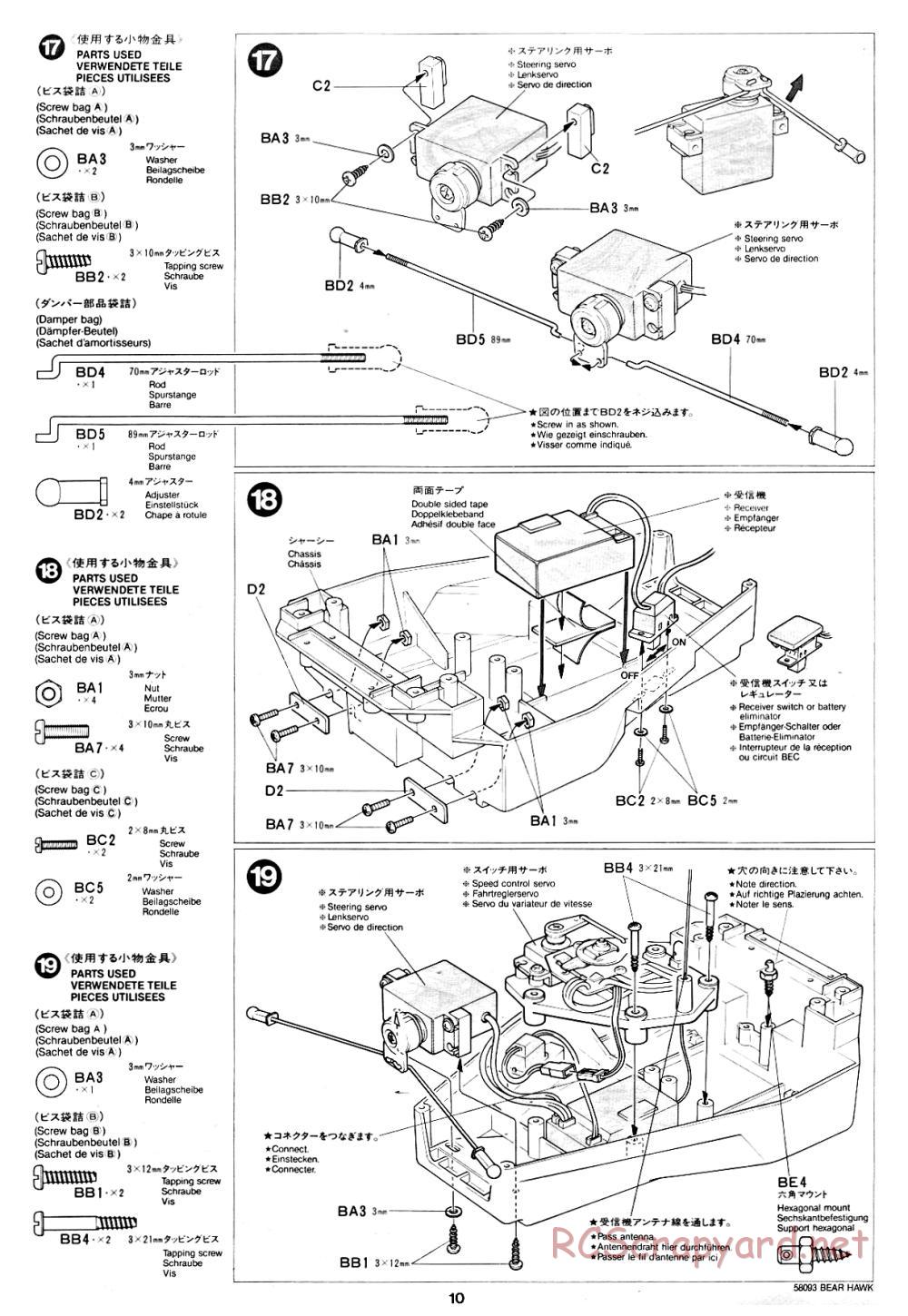 Tamiya - Bear Hawk - 58093 - Manual - Page 10