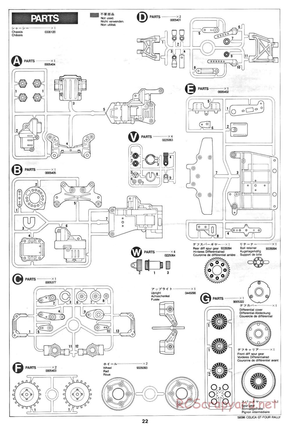 Tamiya - Toyota Celica GT-Four Rally - 58096 - Manual - Page 22