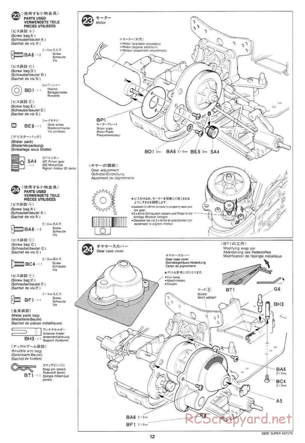 Tamiya - Super Astute - 58097 - Manual - Page 12