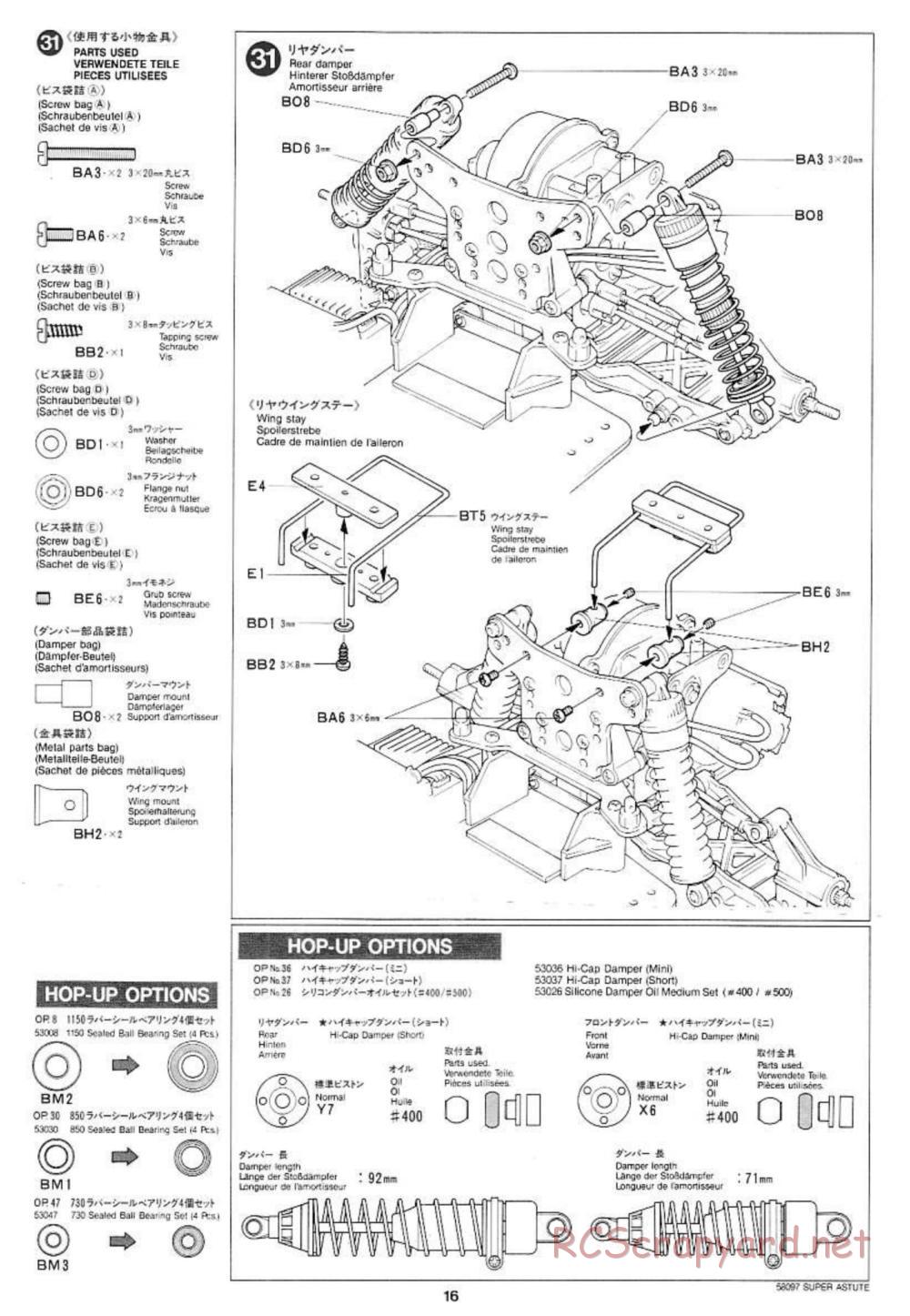 Tamiya - Super Astute - 58097 - Manual - Page 16