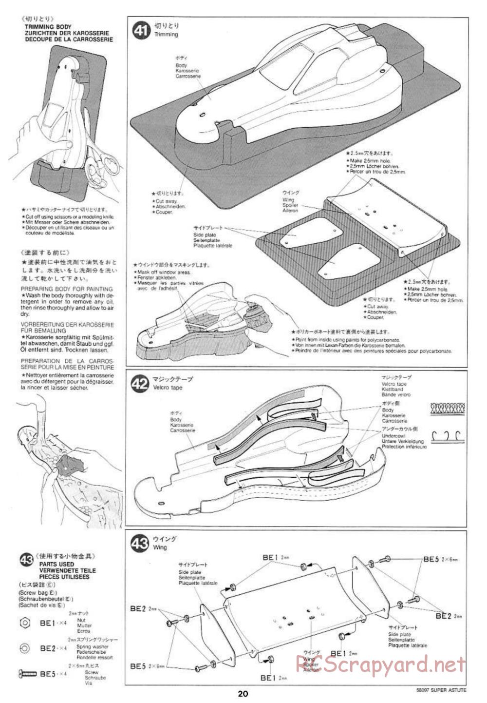 Tamiya - Super Astute - 58097 - Manual - Page 20