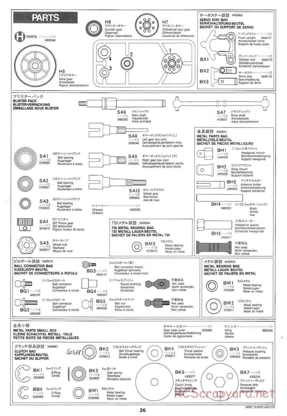 Tamiya - Super Astute - 58097 - Manual - Page 26