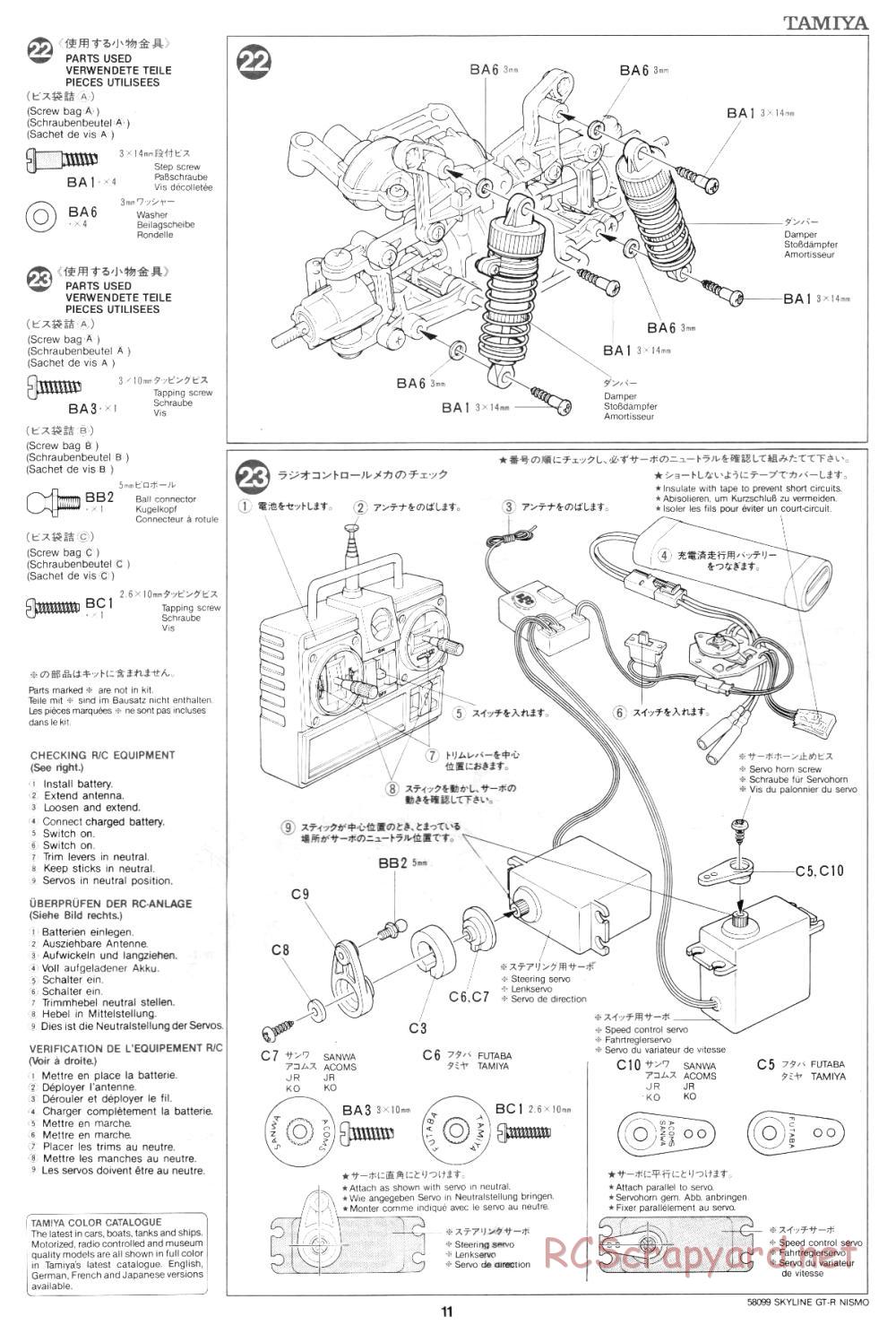 Tamiya - Nissan Skyline GT-R Nismo - 58099 - Manual - Page 11