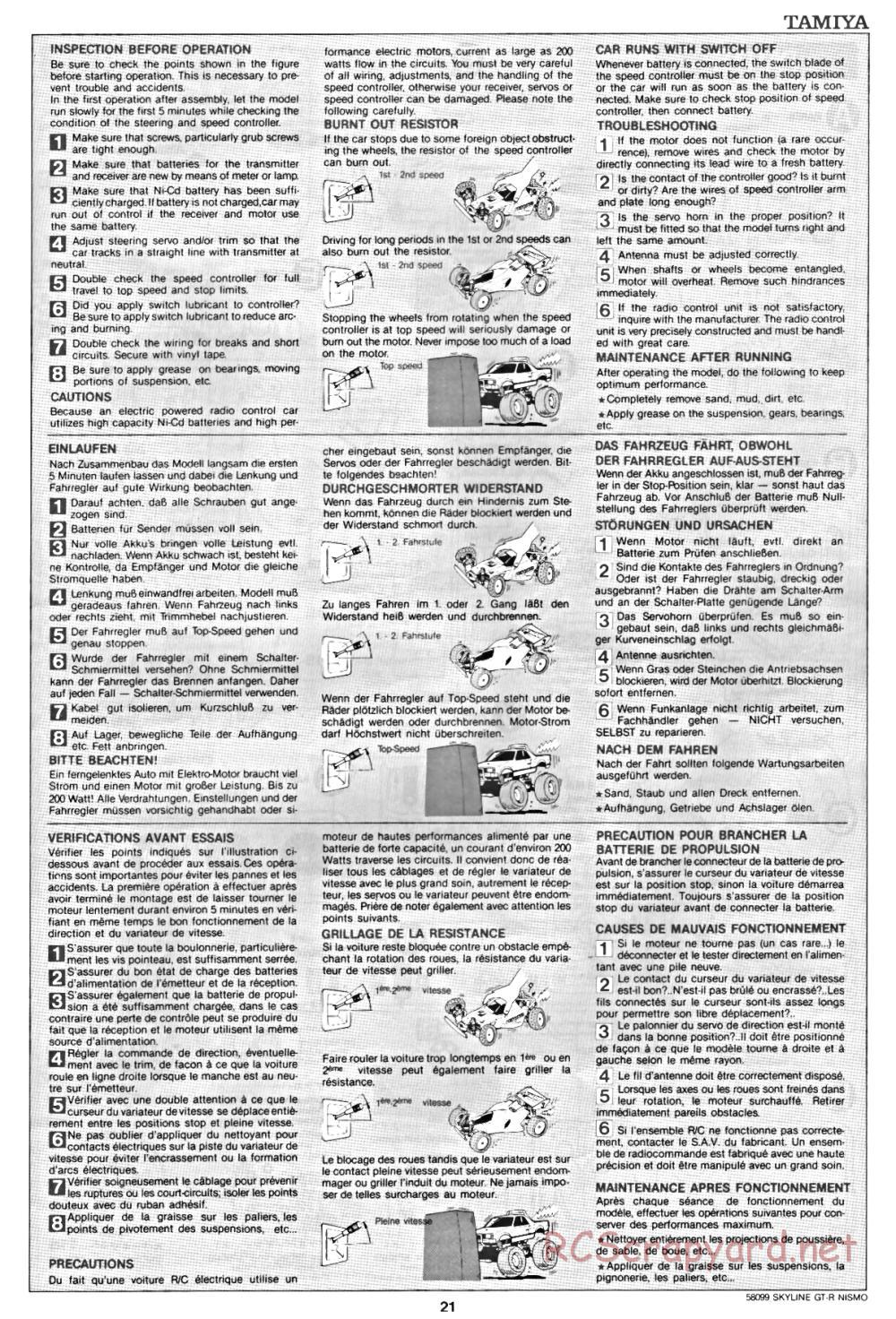 Tamiya - Nissan Skyline GT-R Nismo - 58099 - Manual - Page 21