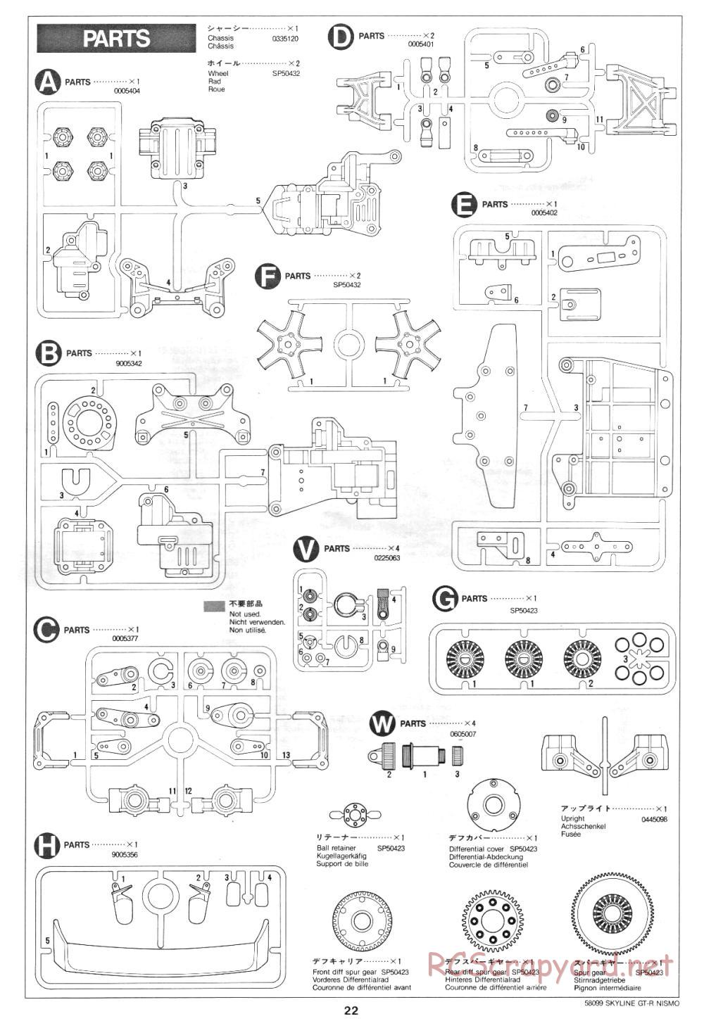 Tamiya - Nissan Skyline GT-R Nismo - 58099 - Manual - Page 22