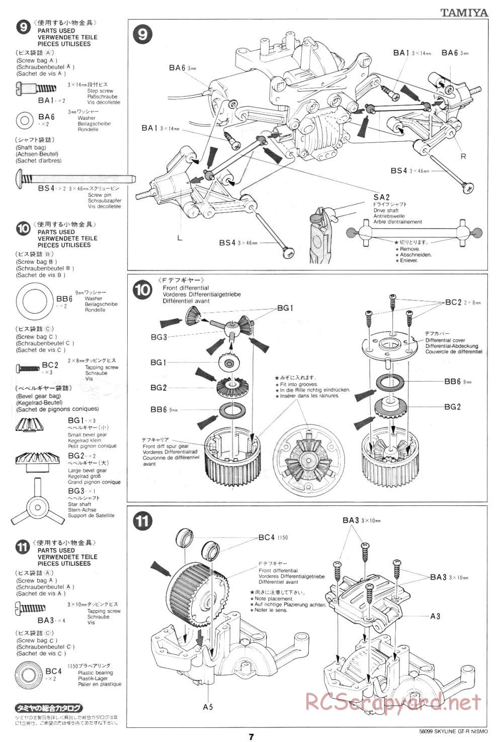 Tamiya - Nissan Skyline GT-R Nismo - 58099 - Manual - Page 7