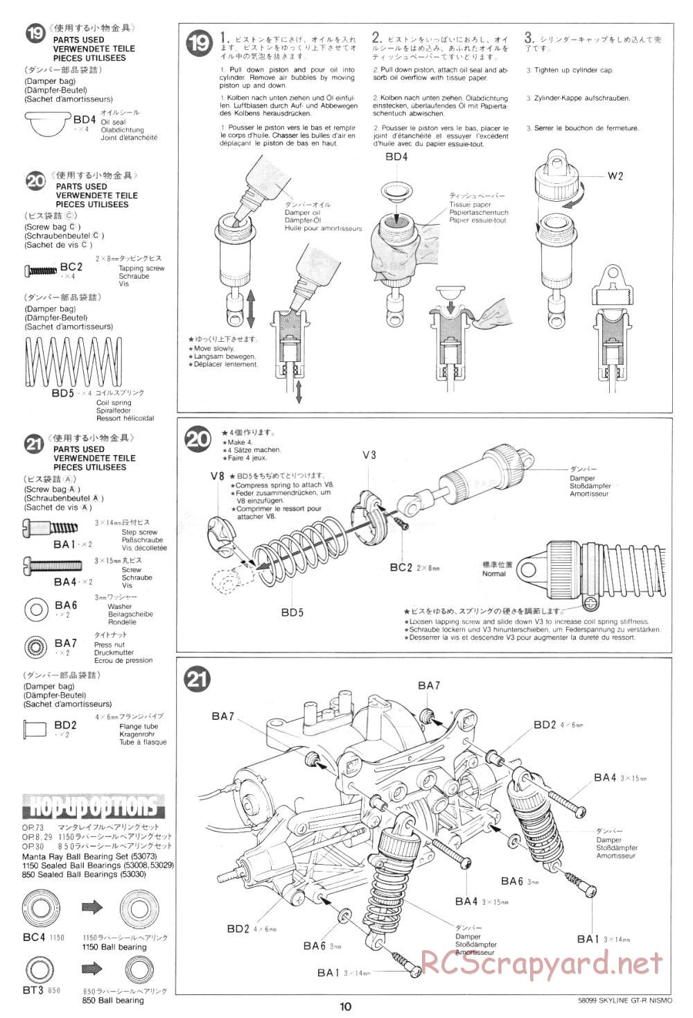Tamiya - Nissan Skyline GT-R Nismo - 58099 - Manual - Page 10