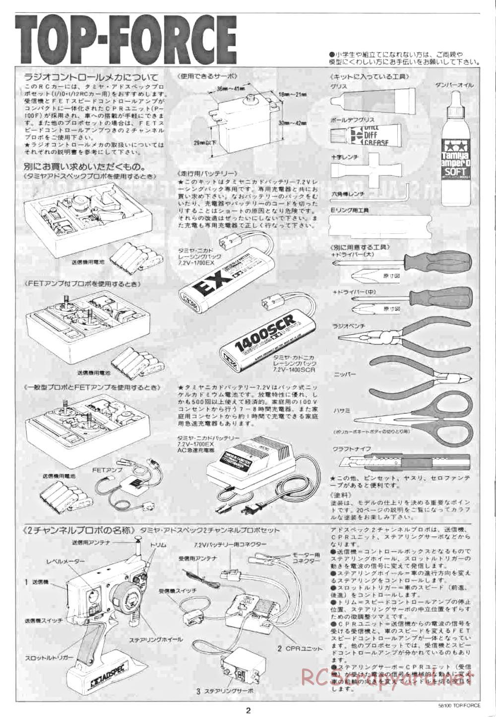 Tamiya - Top Force - 58100 - Manual - Page 2