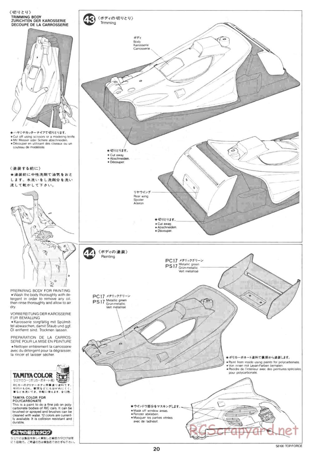 Tamiya - Top Force - 58100 - Manual - Page 20