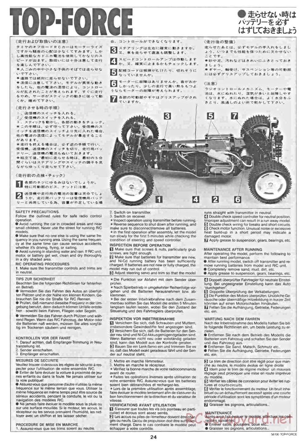 Tamiya - Top Force - 58100 - Manual - Page 24