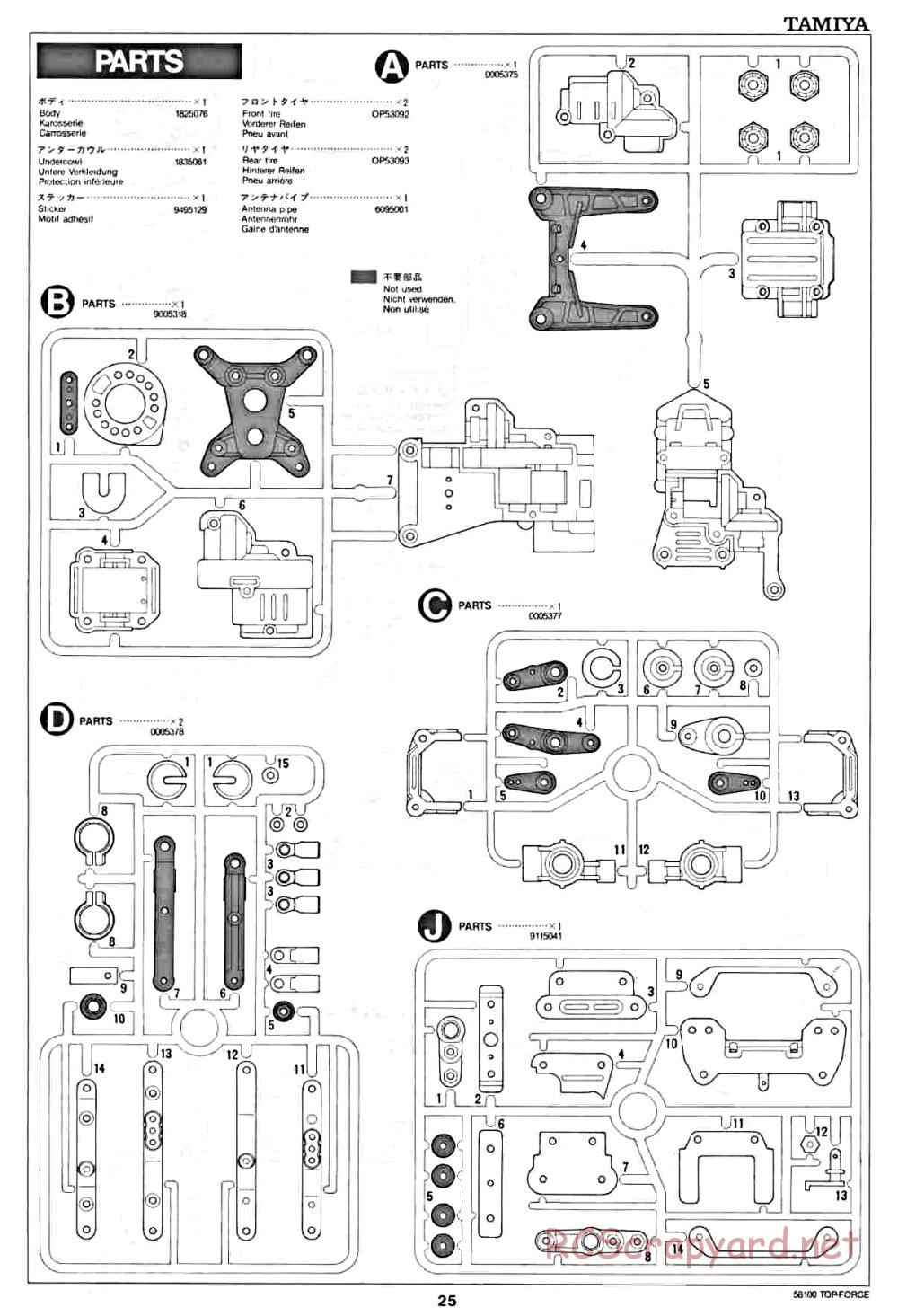 Tamiya - Top Force - 58100 - Manual - Page 25