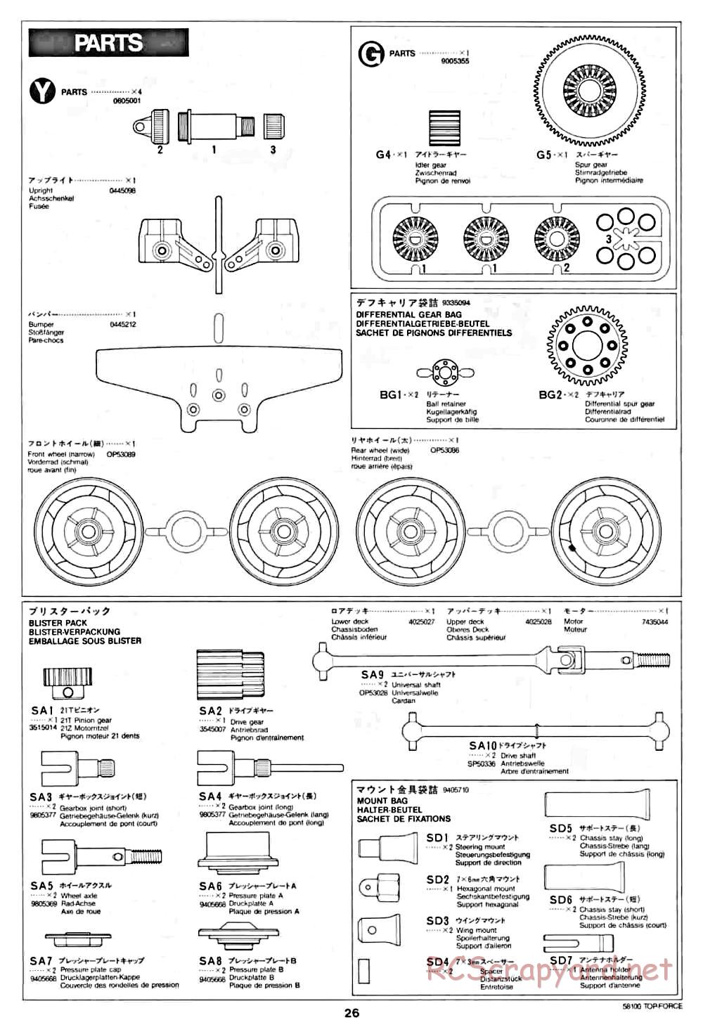 Tamiya - Top Force - 58100 - Manual - Page 26