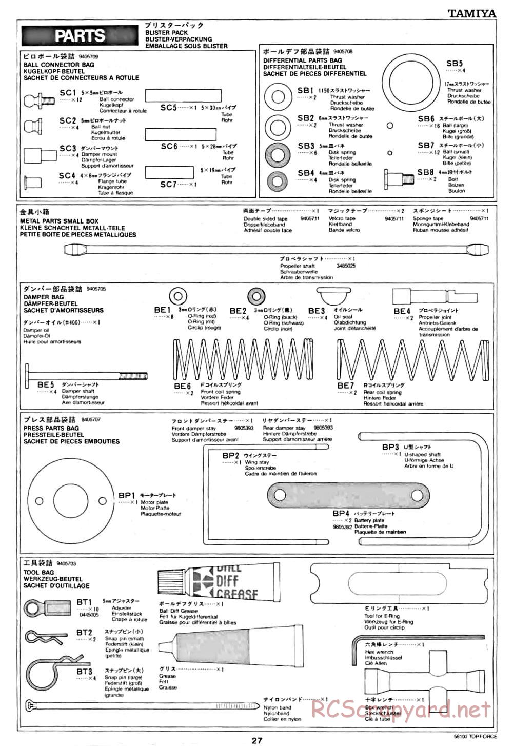 Tamiya - Top Force - 58100 - Manual - Page 27