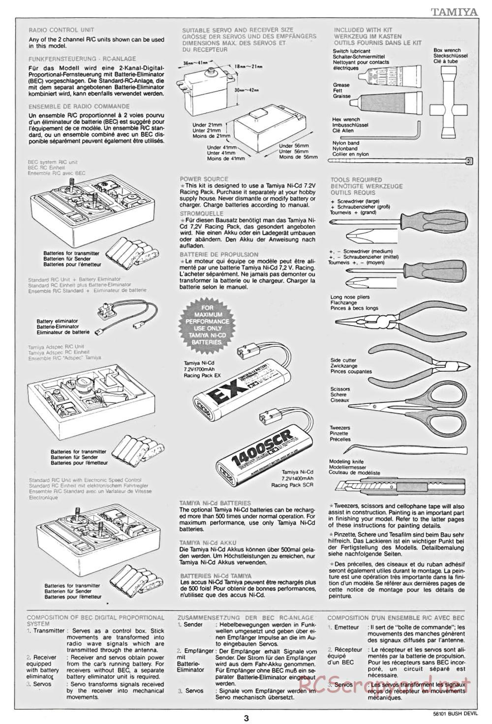 Tamiya - Bush Devil Chassis - Manual - Page 3