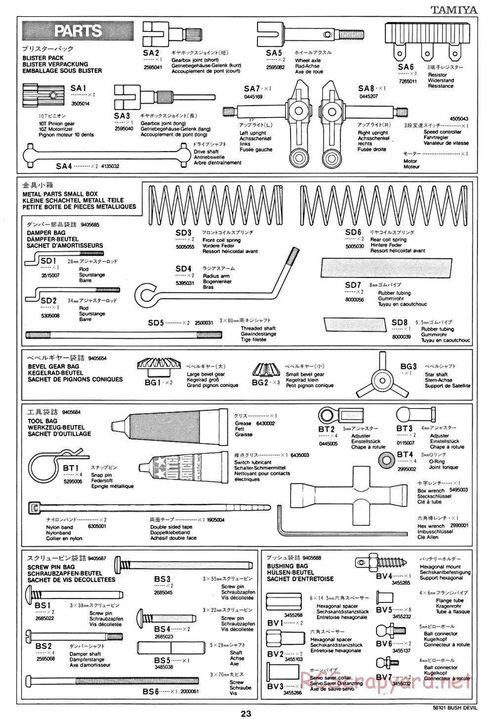 Tamiya - Bush Devil Chassis - Manual - Page 23