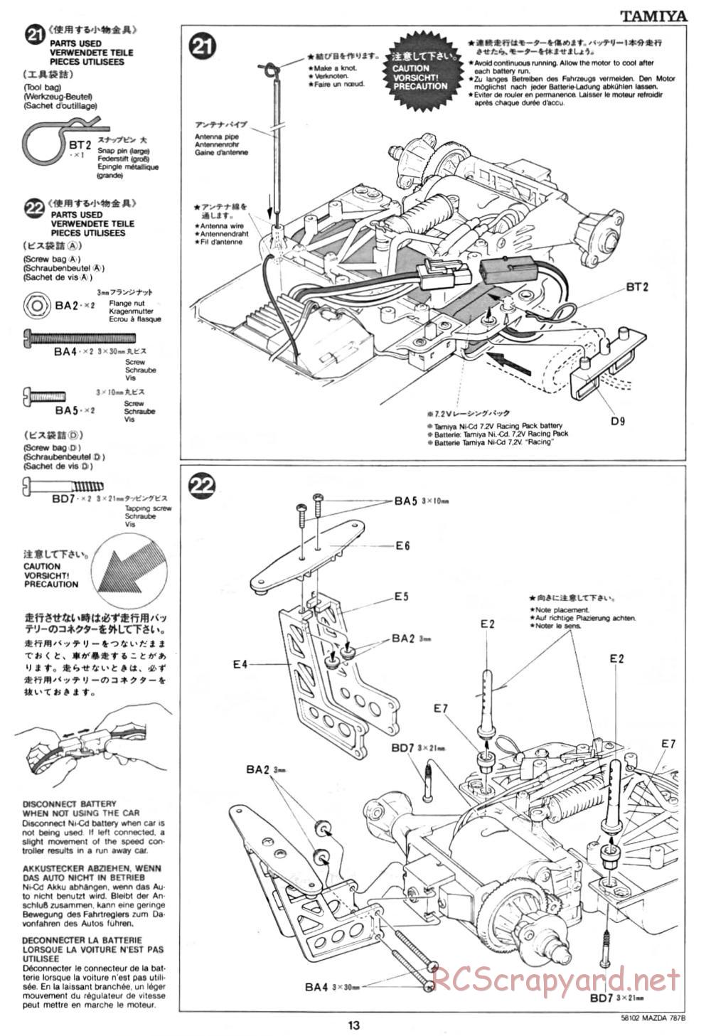 Tamiya - Mazda 787B - Group-C Chassis - Manual - Page 13
